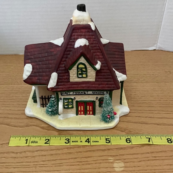 Christmas Valley Village Orig Collectors Series East Market Union Building 1991 - Picture 12 of 14